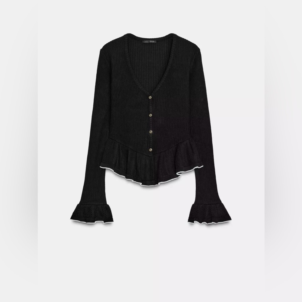 Zara soft ruffled cardigan
